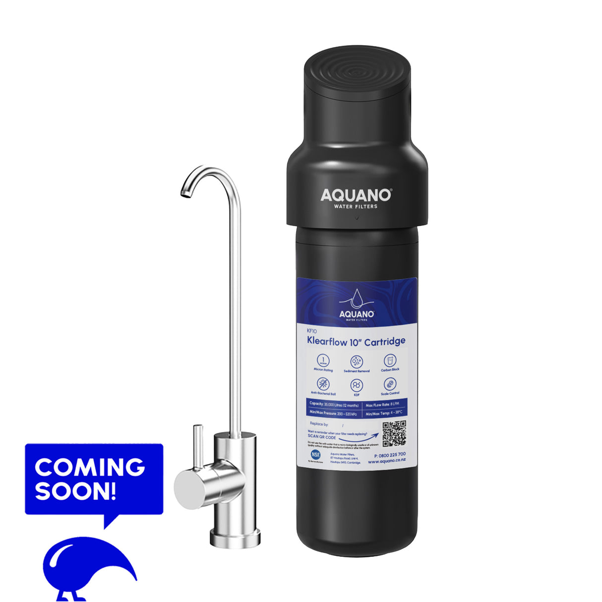 KlearFlow Undersink Sediment Filter Kit with Stainless Faucet, 10”