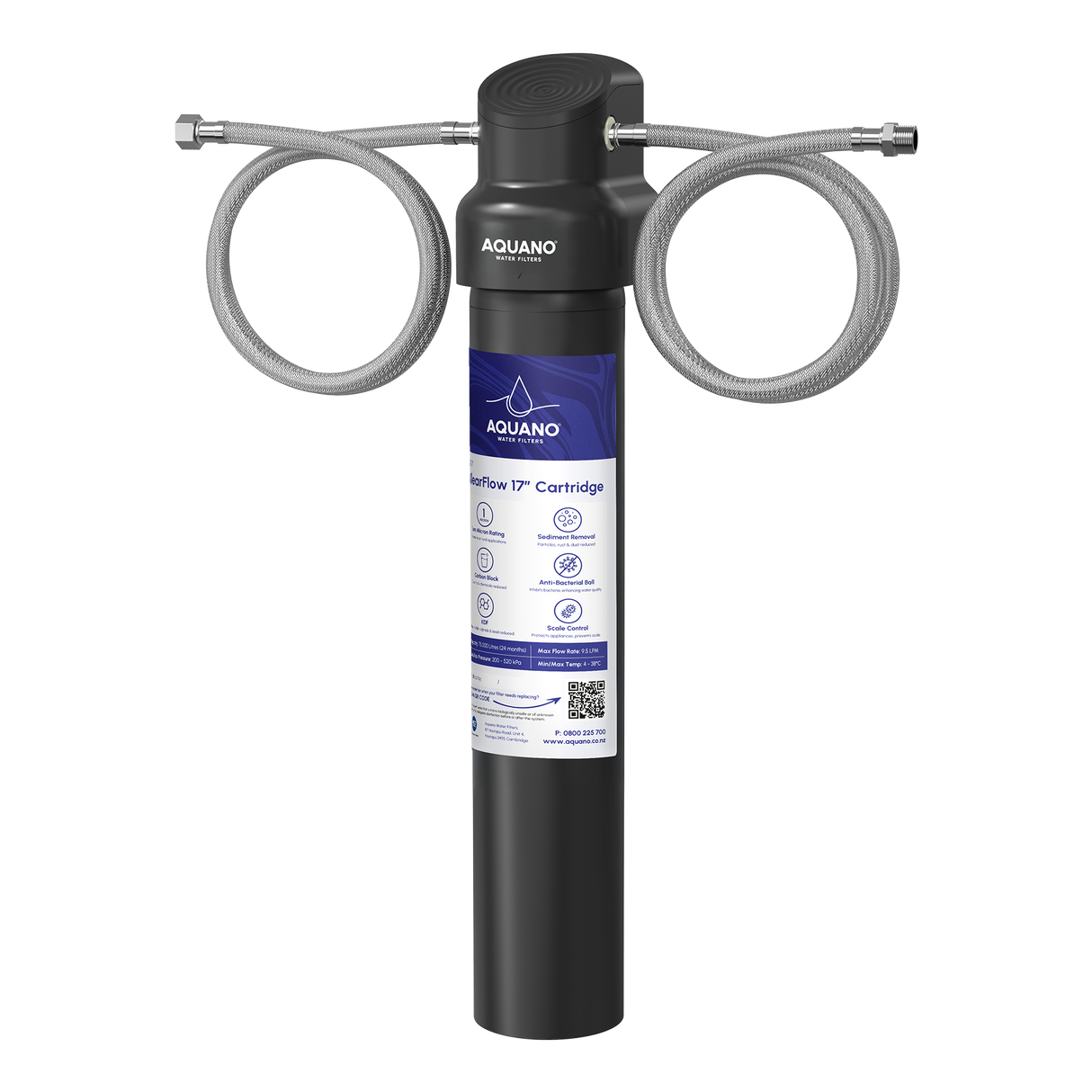 KlearFlow Undersink Sediment Filter Kit, 17", Quick-twist, 1um