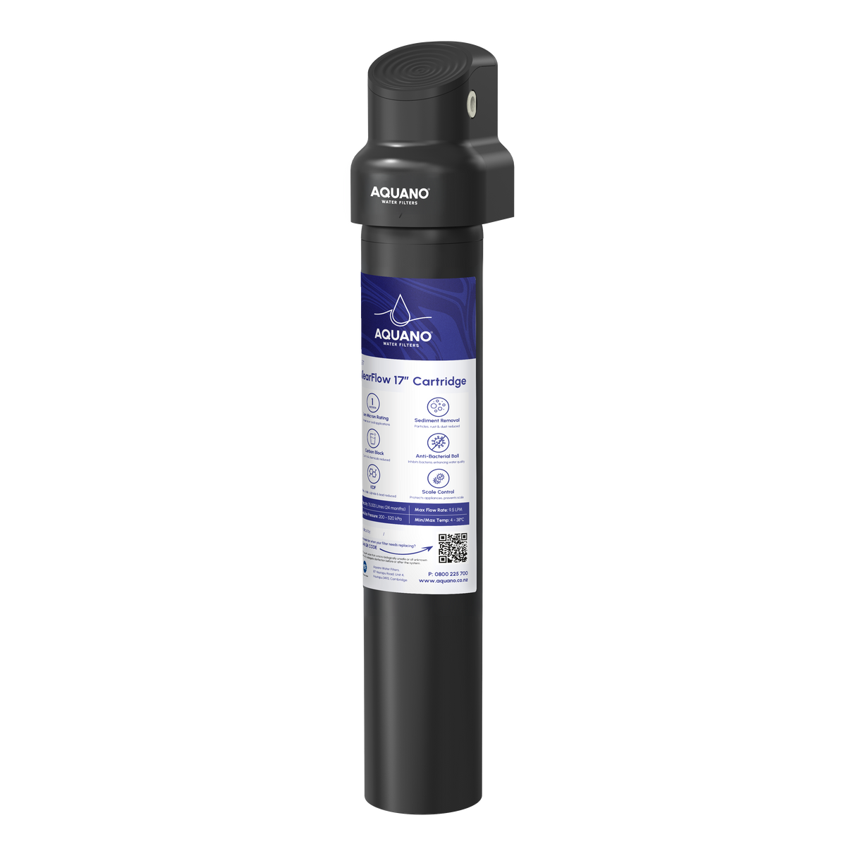 KlearFlow Undersink Sediment Filter Kit, 17", Quick-twist, 1um