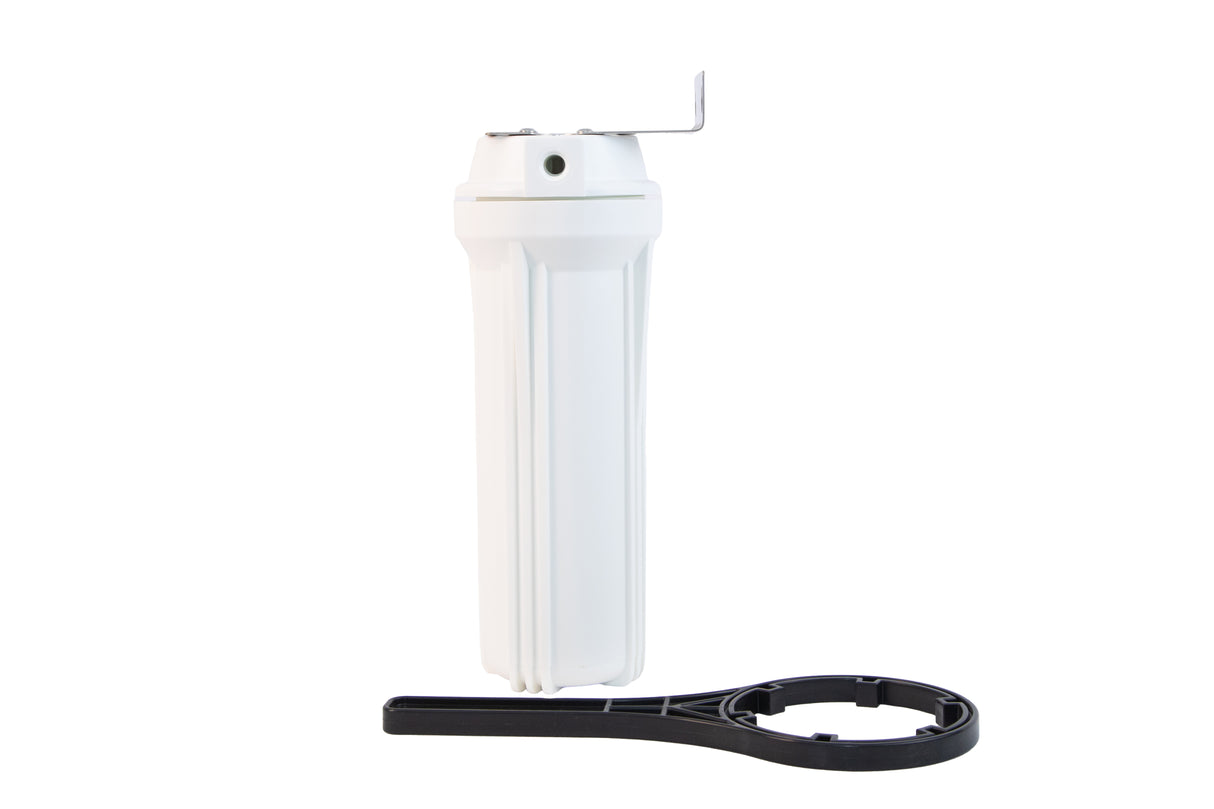 Filter Housing with Bracket, 10" Standard, White, ¼" BSP