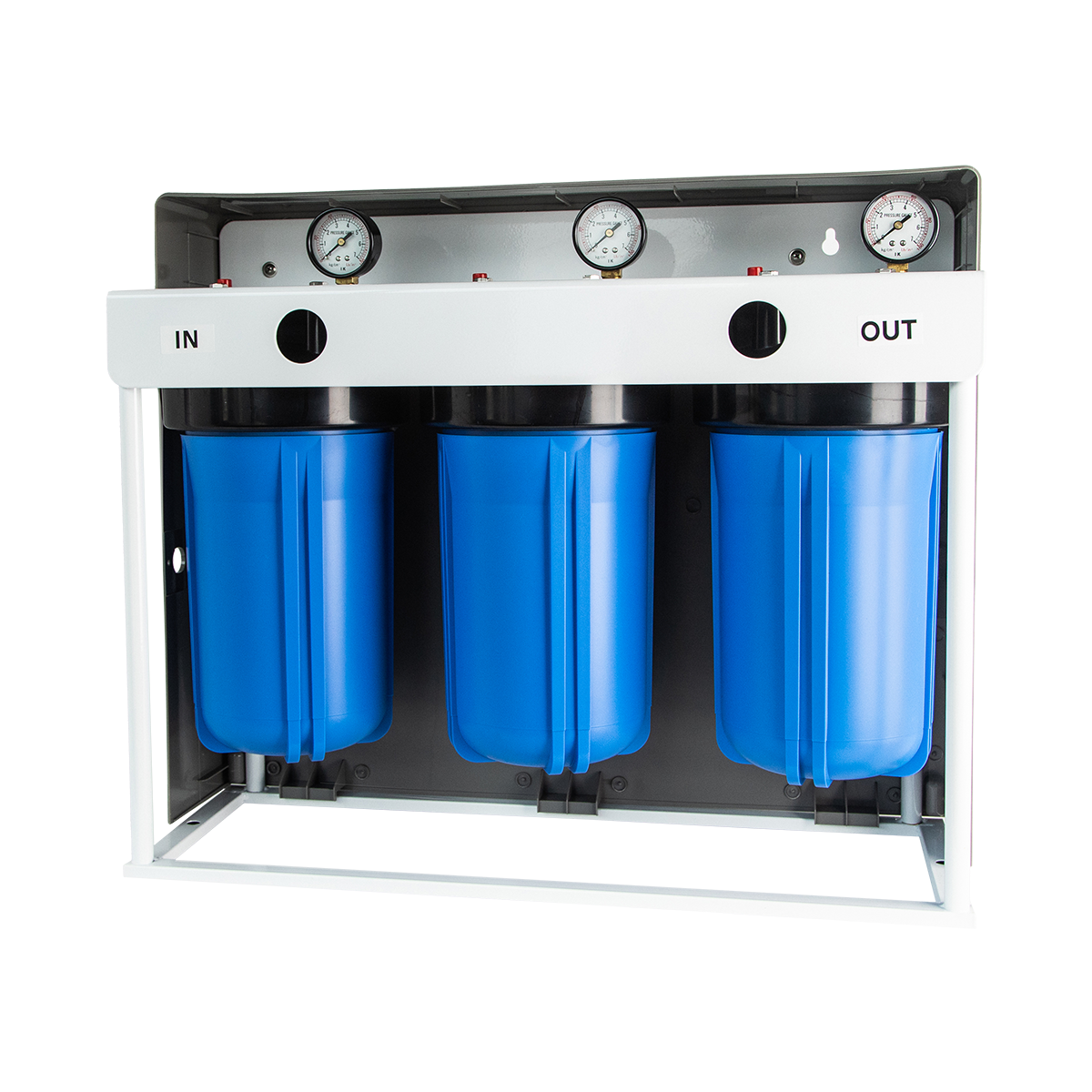 Klearflow - Whole House 10” Jumbo Whole Of House Triple Housing With Pressure Gauge