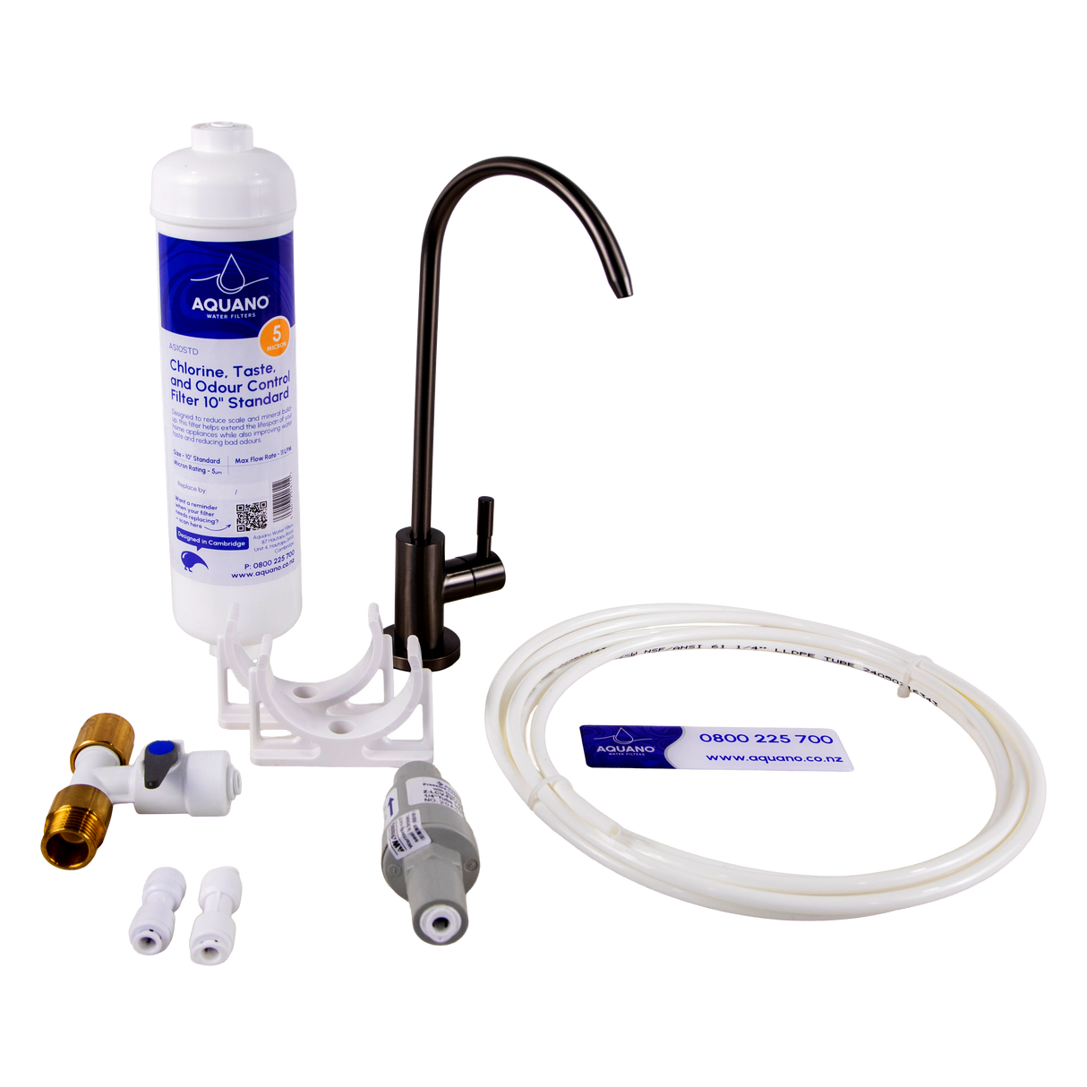 Inline Undersink Tap & Filter Kit, Gunmetal