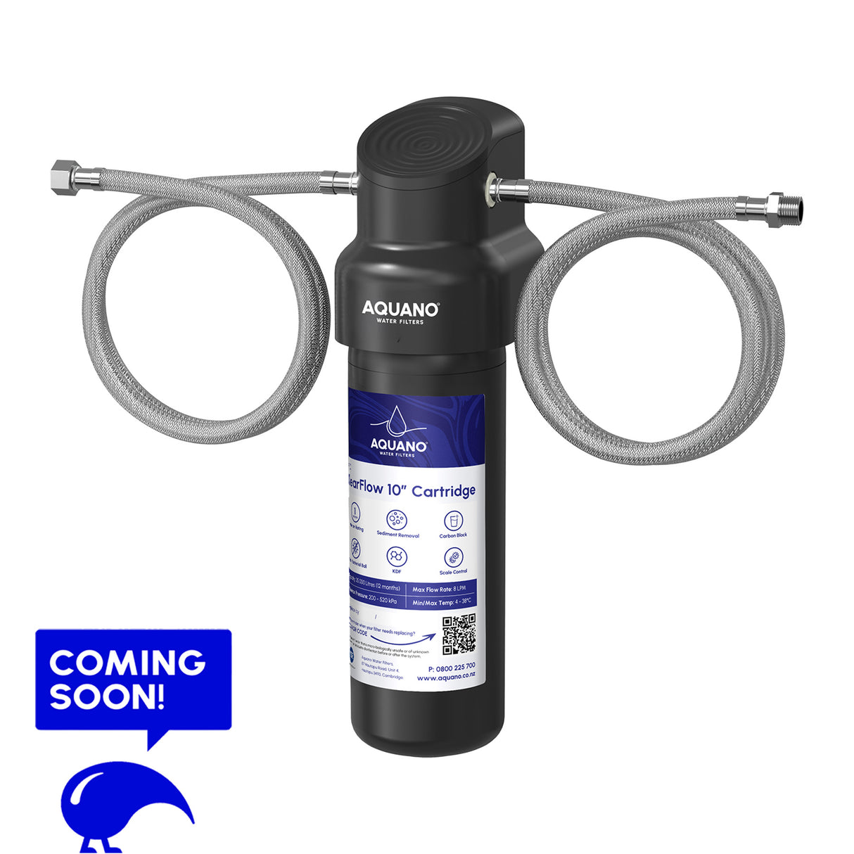 KlearFlow Undersink Sediment Filter Kit, 10", Quick-twist, 1um