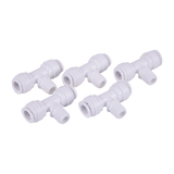 ⅜" / ⅜" Tube to ¼" NPT Quick Connect Male Tee Connector, 5pk