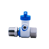 Shut-off Tee ¼" QC Tube x  ⅜" Male x ½" BSP Female