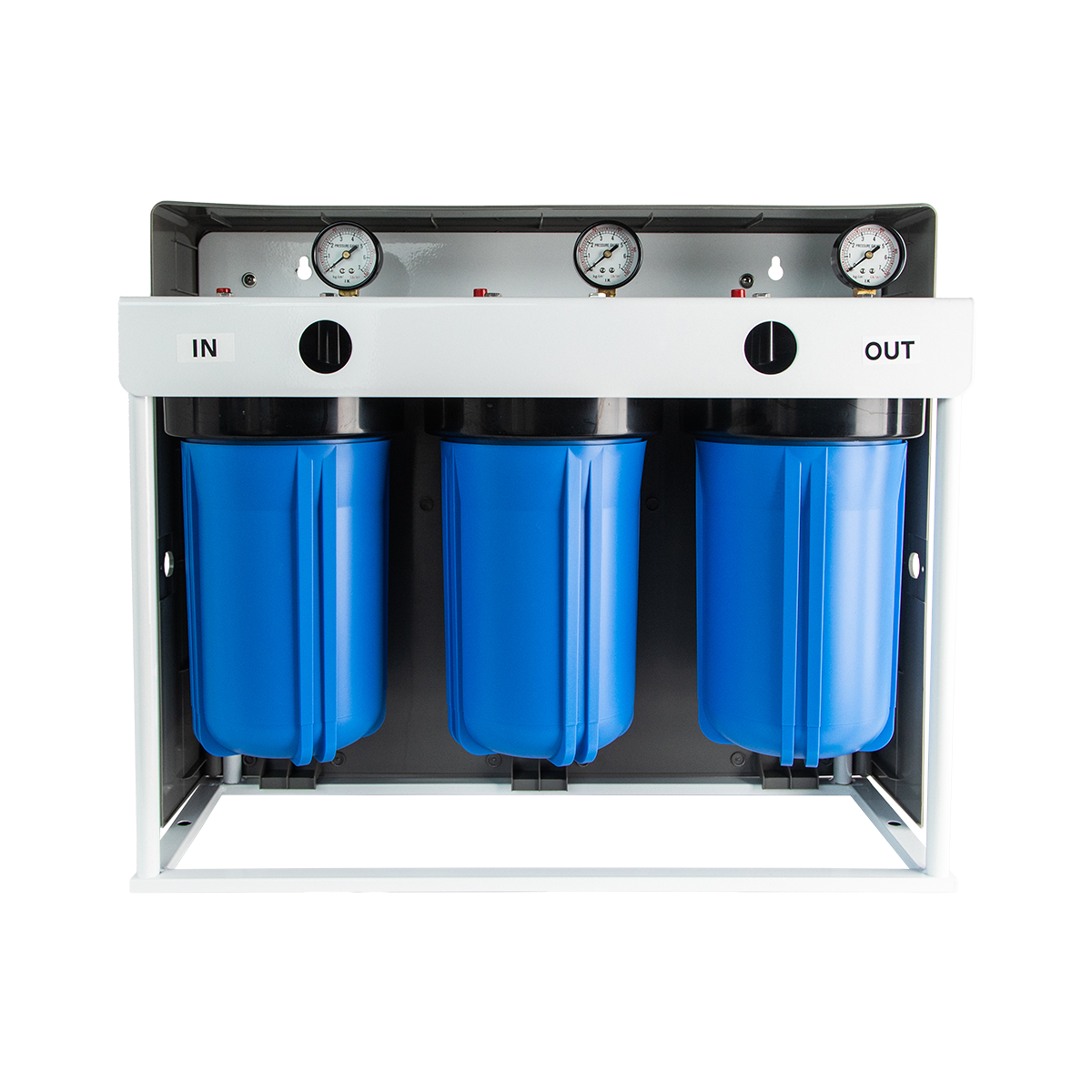 Klearflow - Whole House 10” Jumbo Whole Of House Triple Housing With Pressure Gauge